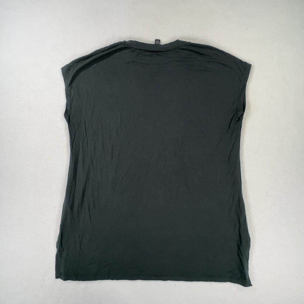 Eileen Fisher Sleeveless Mock Neck Top TENCEL Lyocell Dark Green Women's Size XS - Picture 7 of 9